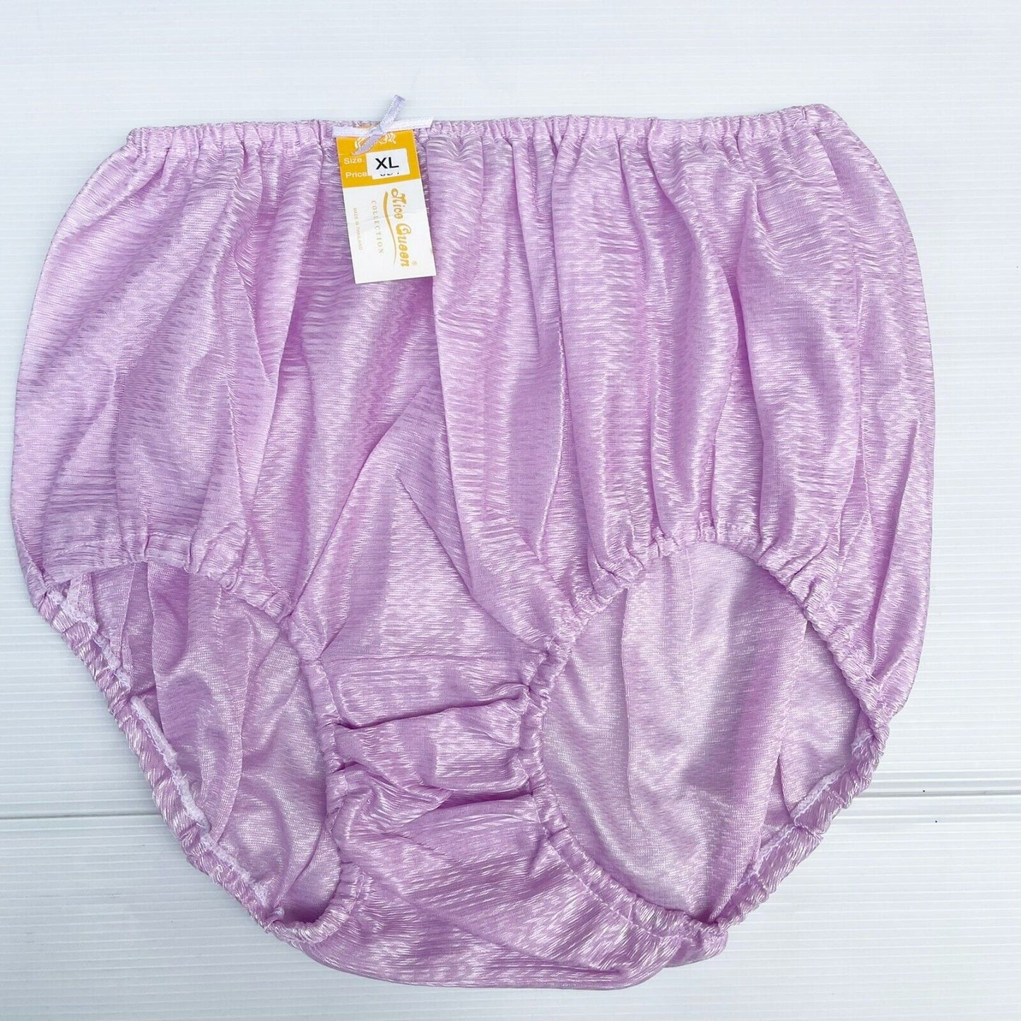 x6 Women Panties Nylon Satin Silky Hi Briefs Knickers Granny Underwear Size XL