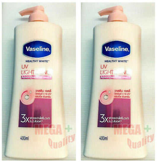 2 x Vaseline Healthy White UV Lightening Body Lotion Moisturizer Whitening 400ml