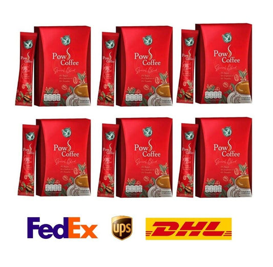 6x POW S Coffee Instant Powder Mix 0% Sugar, 0% Trans Fat mellow, intense tasty