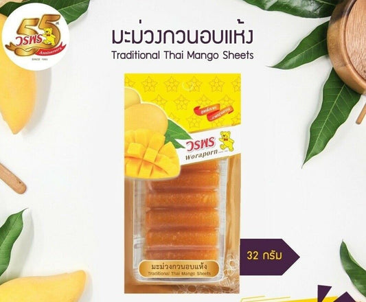 10x Mango Dried Sheet Rolled Chewing Thai Fruit Snack Sweet & Sour