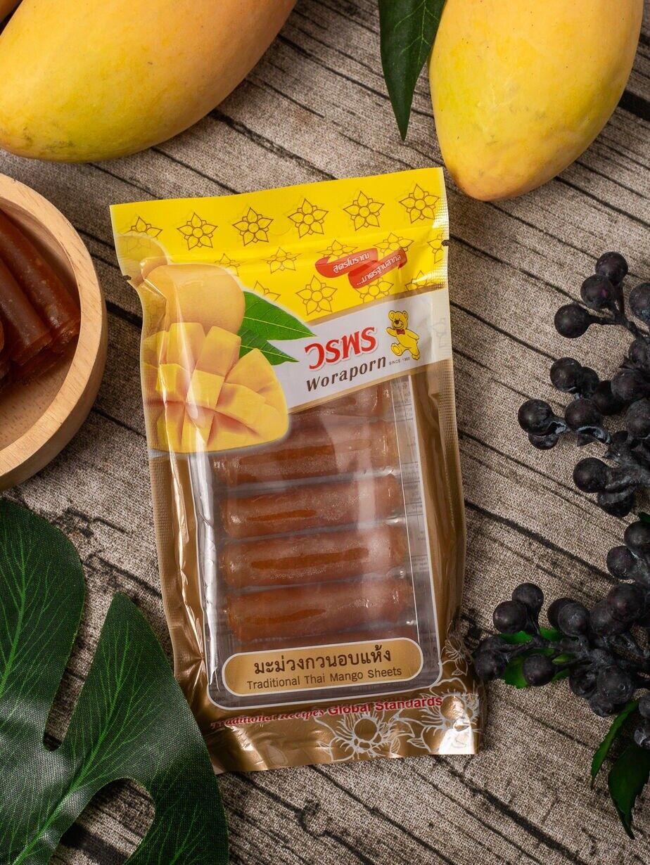 10x Mango Dried Sheet Rolled Chewing Thai Fruit Snack Sweet & Sour