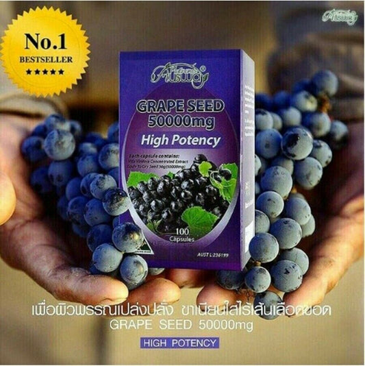 Ausway Grape Seed 50000 mg High Potency Dietary Supplement Eye Care Skin Care