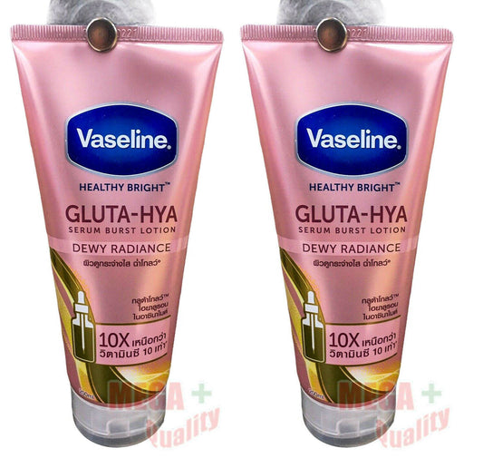 2 x Vaseline Healthy Bright Gluta HYA Serum Burst Lotion Dewy Radiance 200ml