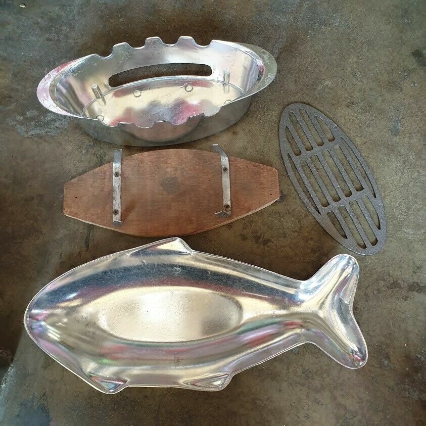 Shabu Hot Pot Fish Shape Plate Tray Stove Top Aluminum Charcoal Restaurant Thai