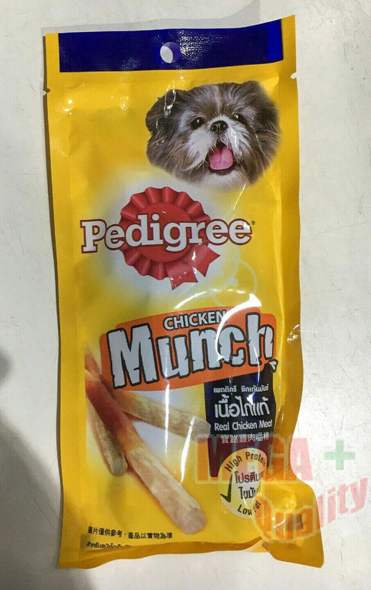 40g Pedigree Chicken Munch Flavoured Dog Food Sticks Real Meat Low Fat