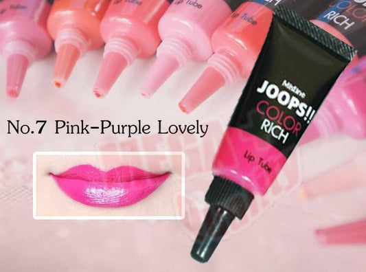 Mistine JOOPS!! COLOR RICH Lipstick Tube Liquid Lip #07 Pink Purple Lovely 8g