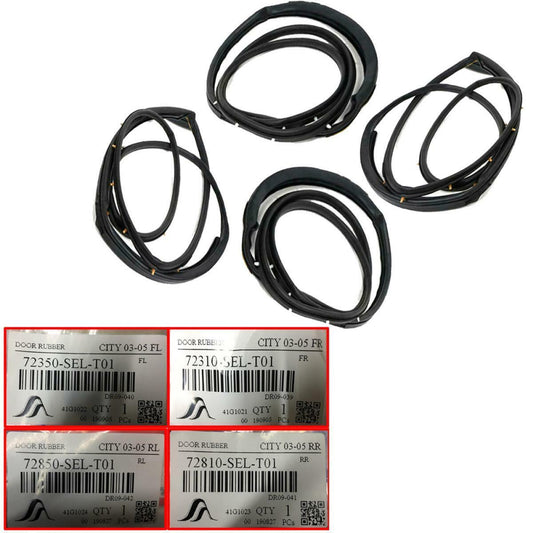 4 Door Rubber Seal Weatherstrip Front Rear For Honda City ZX Sedan 2003 04 05-08