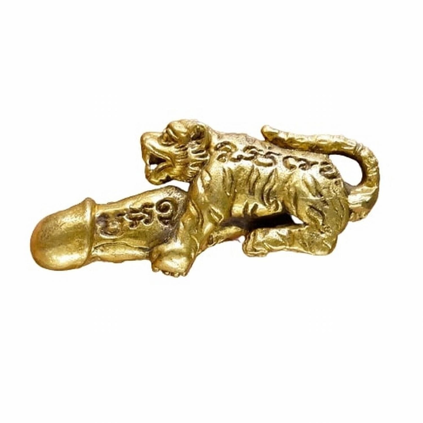 Brass Figure Tiger Men Penis Amulet Pendant Benefit Magic Talisman Paladkik Hot