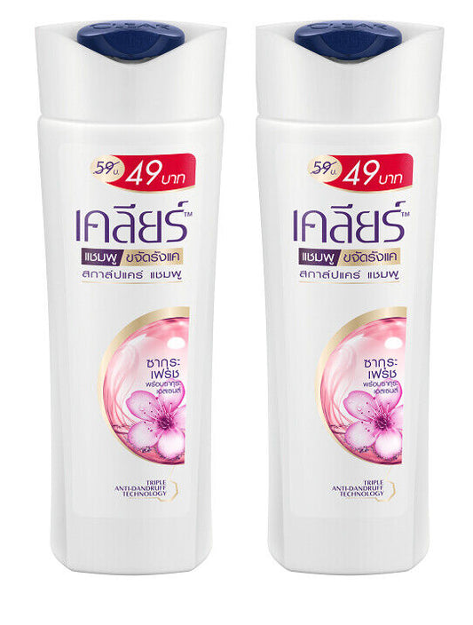 2 x 65ml Clear SAKURA FRESH Anti-Dandruff Shampoo Nutrium 10 Fresh Fragrant Hair