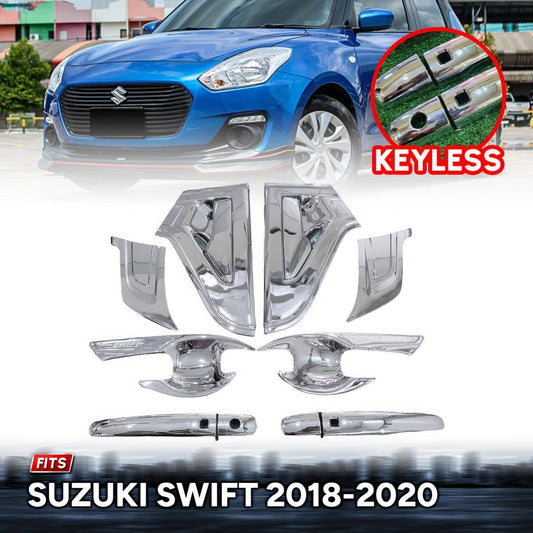 Set Door Handle Bowl Cover Chrome KEYLESS For Suzuki Swift Top Model 2018-2020