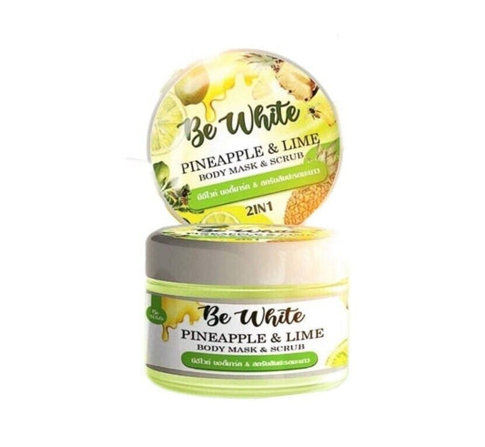 Be White Pineapple & Lime Body Mask & Scrub Skin Brighten Smooth 300g.