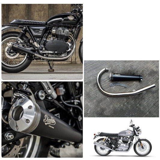 Diablo Dual Exhaust Pipe For Royal Enfield Continental Interceptor GT650 18-2023
