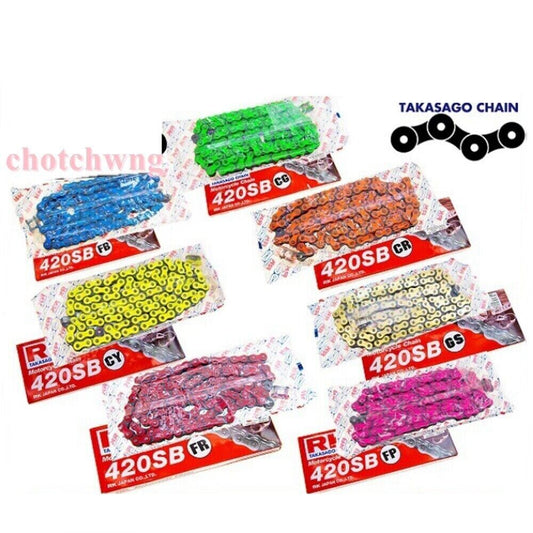 RK Motorcycle 420-120L Chain Colors Stunt Parts Accessories Road Bike Speed Pink