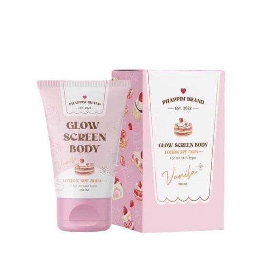 Phappim Glow Screen Body Sunscreen Lotion SPF50 PA+++ Vanilla Scent Bright 100ml