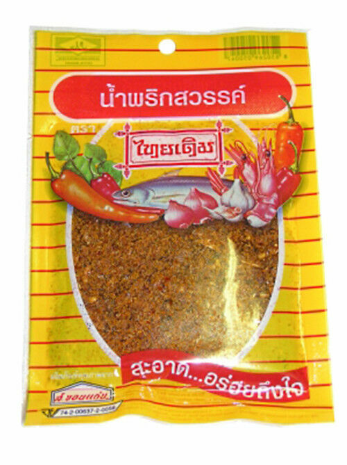 NAM-PRIK-SWAN Chili Flavored Crushed Seasoning Thai-Derm Brand Thai Food 22g