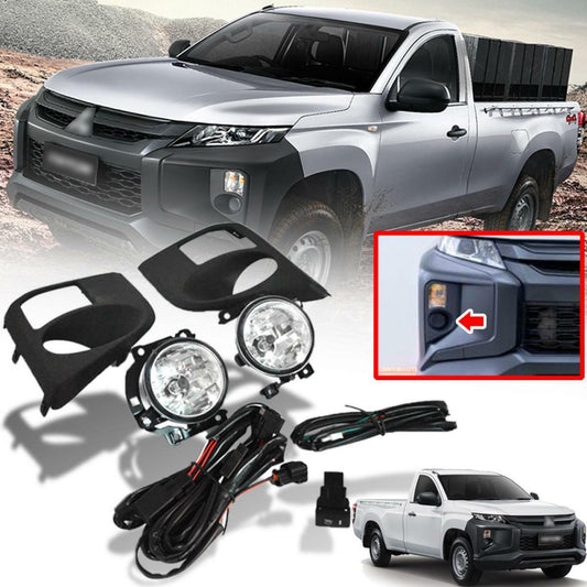 BLACK Cover Fog Lamp Spot Light For Mitsubishi New Triton L200 MR 2019 2020