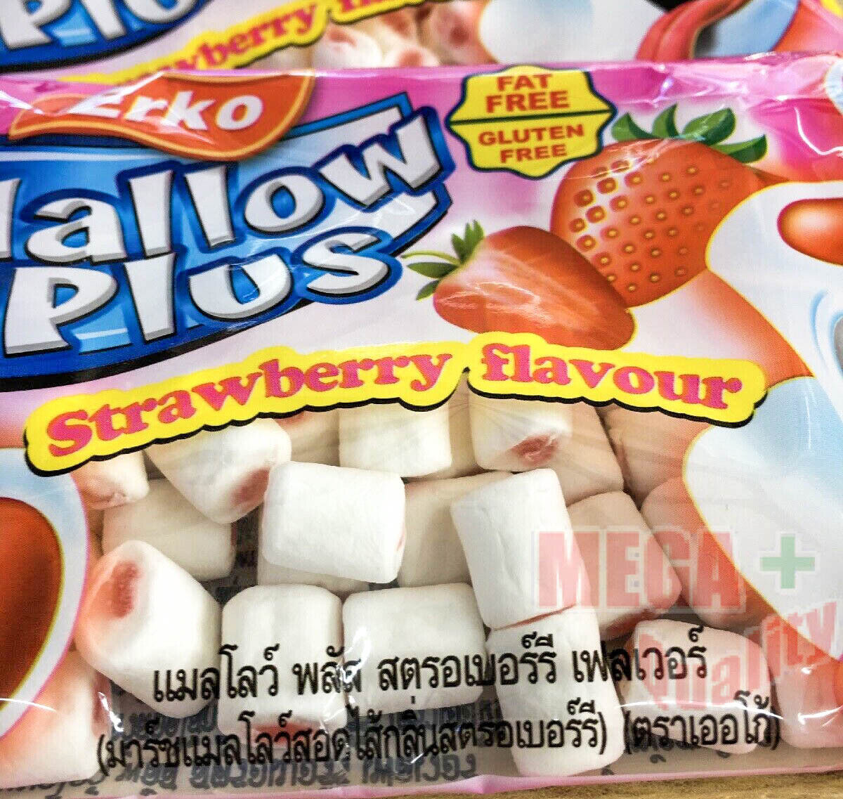 12x18g Erko Mallow Plus Marshmallow Plus Strawberry Fat Free Gluten Free