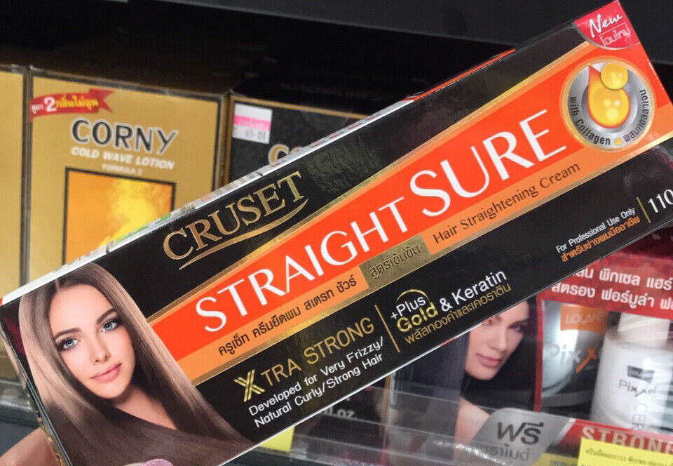 Cruset Magic Straight Hair Straightening Cream Kit Strong For very curly hair