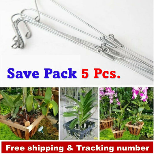 5 pcs Hinging wire planter hanger garden orchid flower ornamental Vanda 4 stand