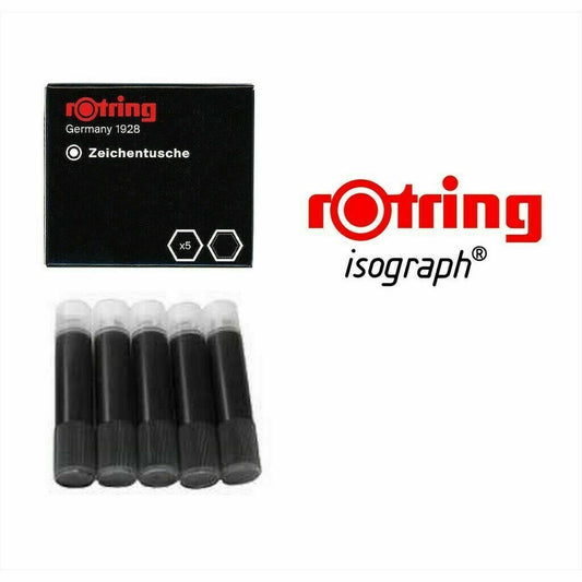 rOtring Rotring Isograph Ink Cartridge Black Technical Pen 1 Pack
