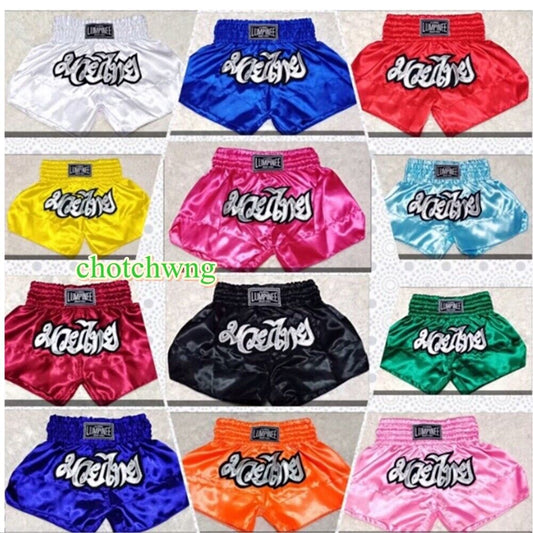 Child Kid Shorts Muay Thai Kick Boxing Fashion Arts Trunks Satin Fabric Girl Boy