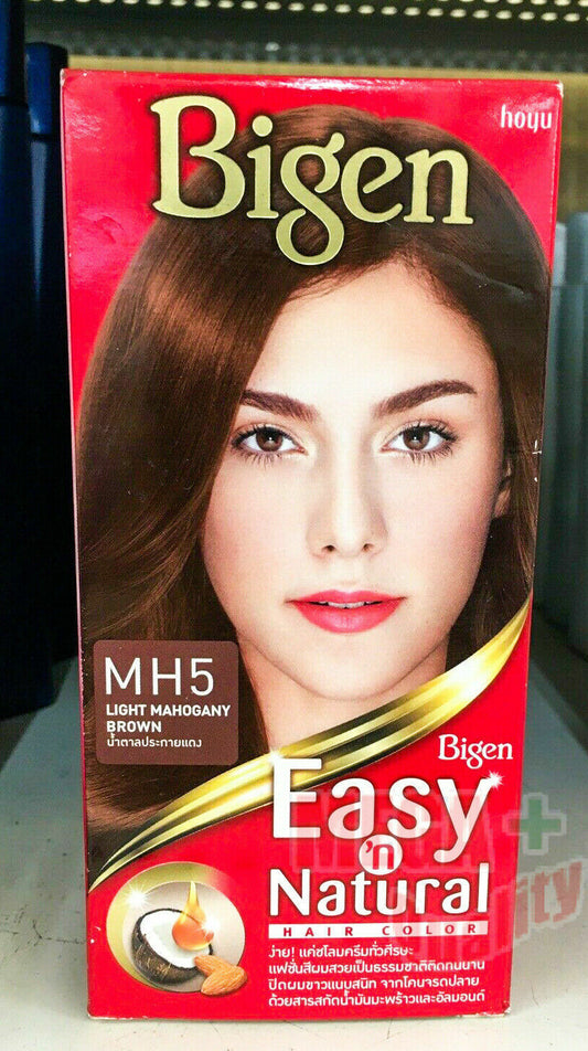 Bigen Easy and Natural Hair Color Dye MH 5 Light Mahogany Brown Long Lasting