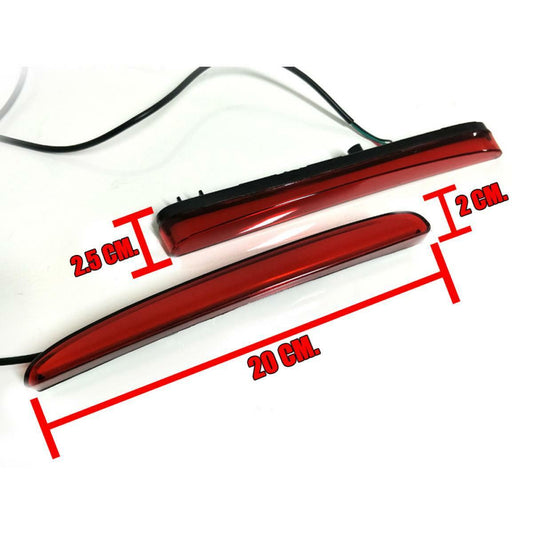 Pair LED Light Lamp Rear Bumper Reflector For Honda Civic FK Hachback 2016-2018