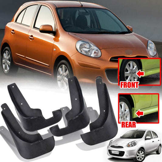 4x Front Rear Mud Flap Splash Guard For Nissan March Micra K13 2010-2017