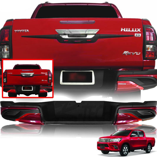 Rear Bumper Step Tail Back Bar For Toyota Hilux Revo 2015-2018 Black Red Trim