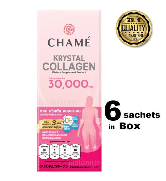 Chame Krystal Collagen Genuine One box Collagen 30,000 mg. 6 sachets