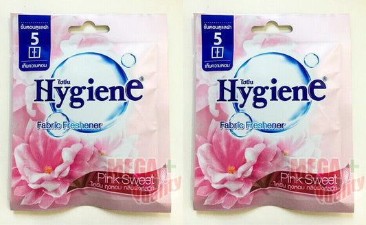 2x Hygiene Pink Sweet Fabric Toilet Car Freshener Fresh Scented Pouch Bag 8g.