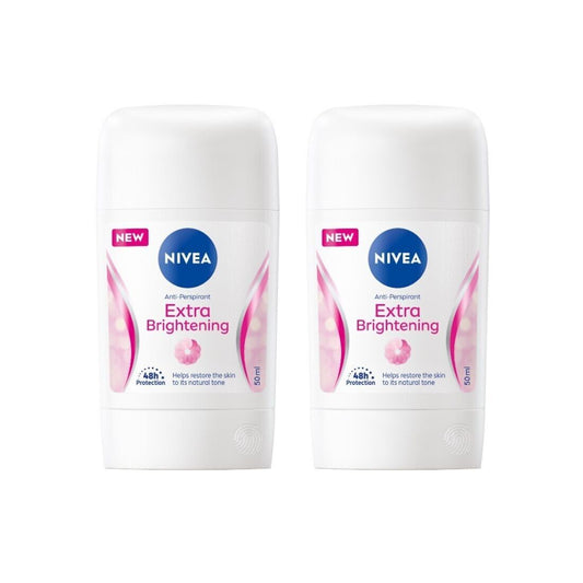 2x NIVEA Stick Extra Brightening Anti-perspirant Deodorant Skin Restore 50 ml