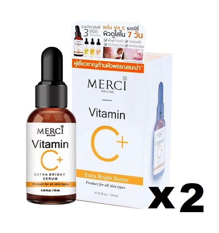 2X Mercy Vitamin C Serum Whitening Facial Anti Aging Skin Brightening Smooth