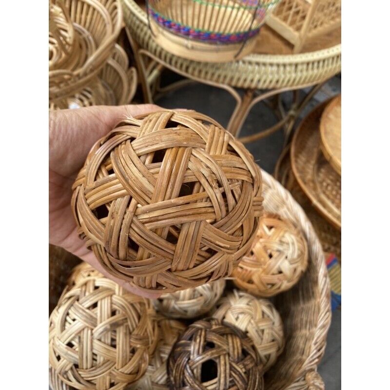 1Pc of Sepak Takraw Thai Rattan Balls Sport Kick Handmade style Home Decor