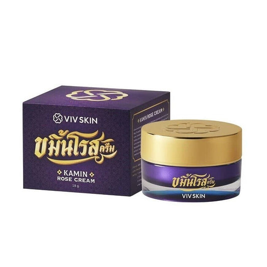 VIV Skin Kamin Rose Cream Turmeric Reduce Dark Spotd Wrinkles Acne Redness 18g