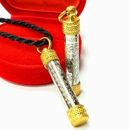 Takrut Yant Diamond Armor Talisman Pendant Protect Necklace Takrud Thai Amulet