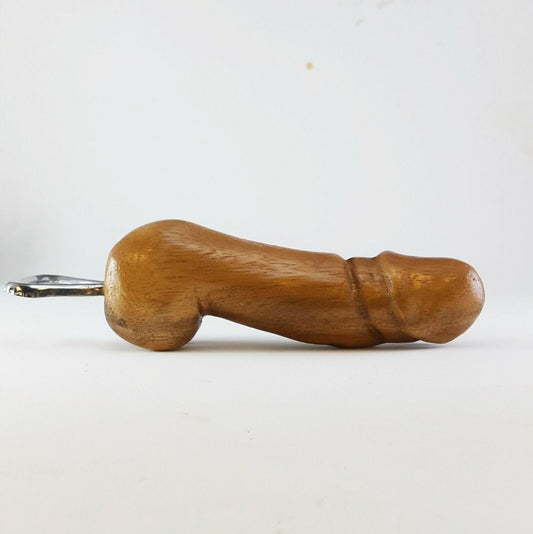 WOODEN BOTTLE OPENER Penis Shape Phallic Wood Carved Collectible Gift