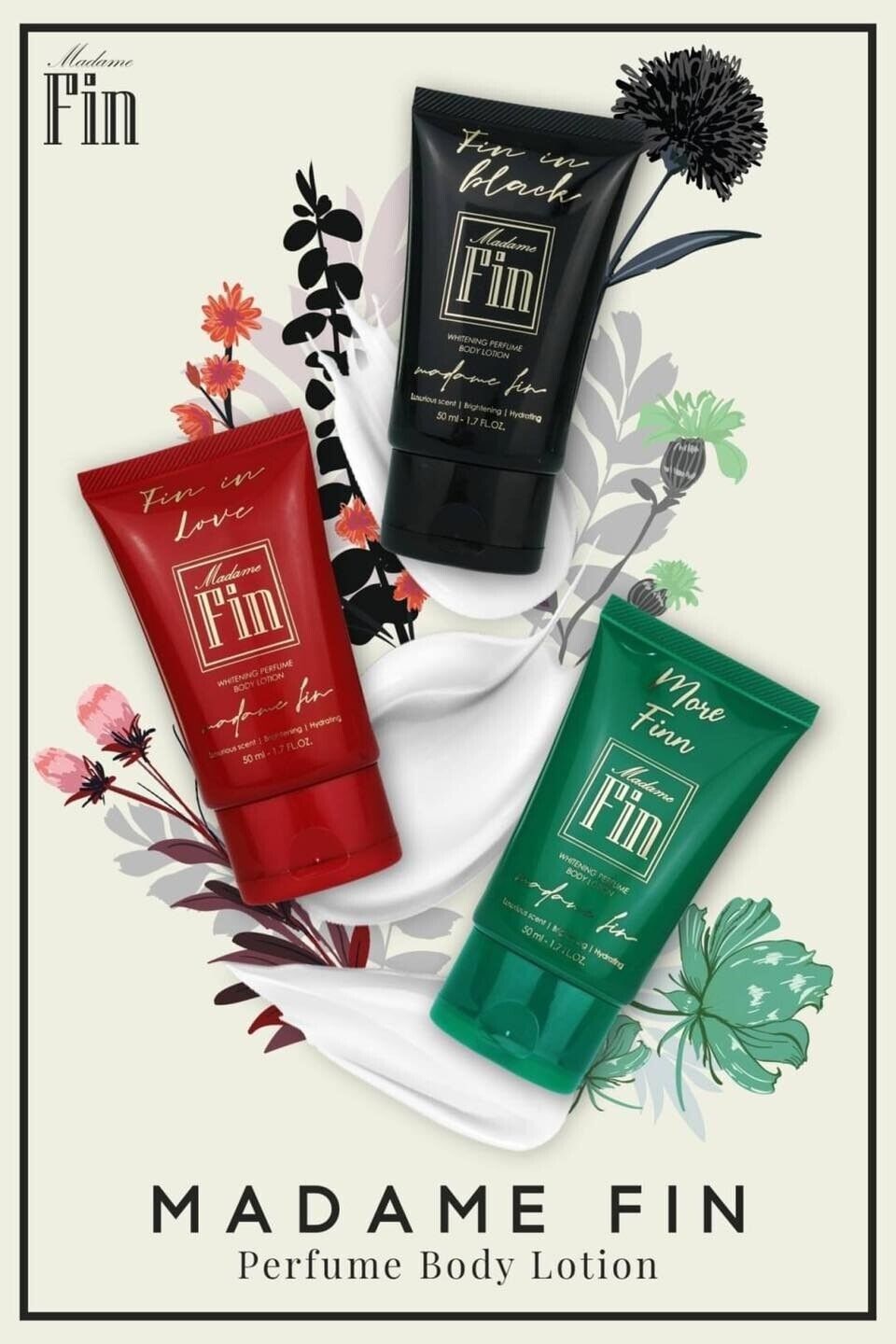 Madam Fin Body Lotion Perfume Whitening fragrant unique charming attractive