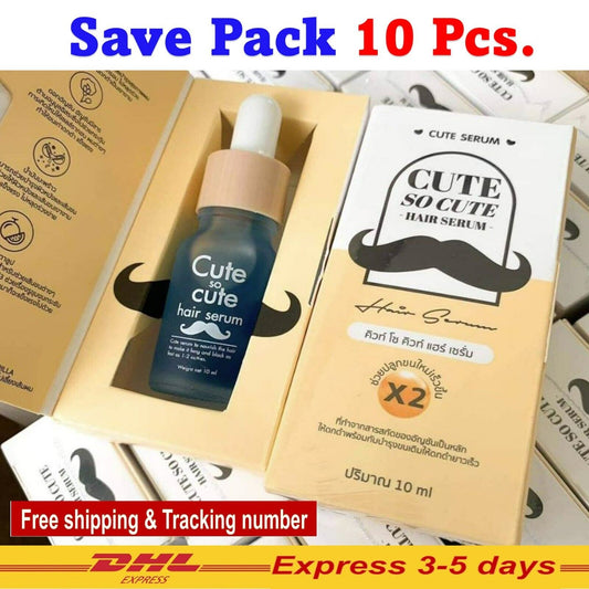 10x Cute So Cute Hair Serum Grow Eyebrow Eyelashes Hair Mustache Beard 10ml