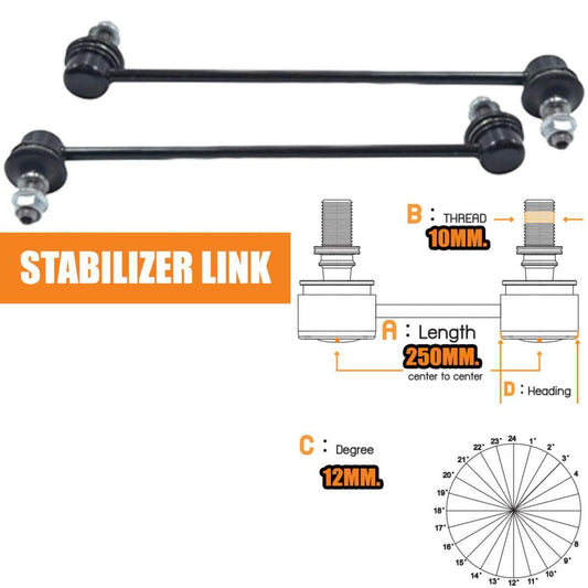 2x Stabilizer Sway Bar Link Front For Mazda 2 Sedan Hatchback 2009-2018