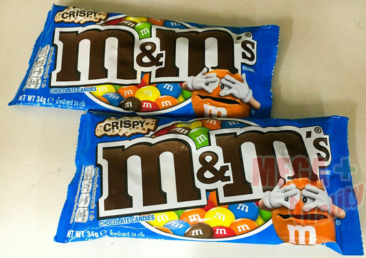2 x M and M Milk Chocolate Coated Crispy Centres In A Colourful Shell 34g