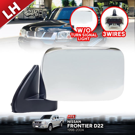 Chrome Side Wing Mirror 3 Wires LH Left FIT Nissan Frontier Navara 2002-2004 D22