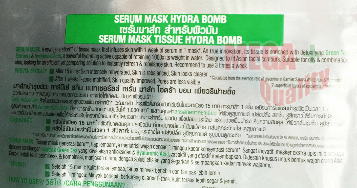 Garnier Skin Natural Serum Mask Hydra Bomb Super - Hydrating Purifying Mask 32 g