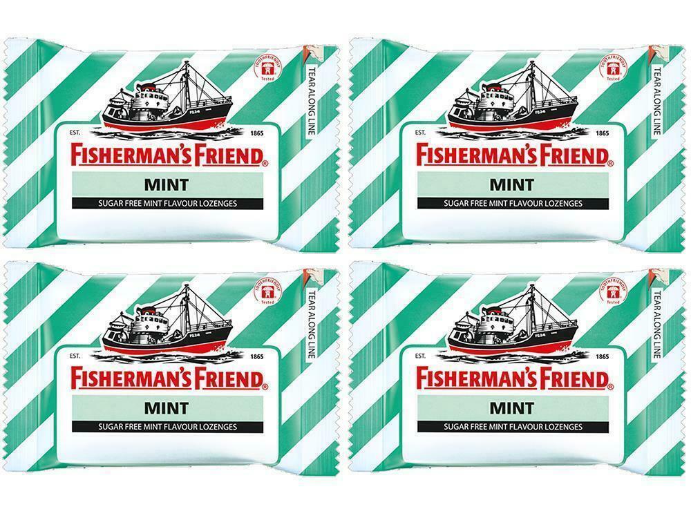 4 pack Fisherman s Friend Mint Sugar Free Lozenges Cough Cold Flu Sweeteners 25g