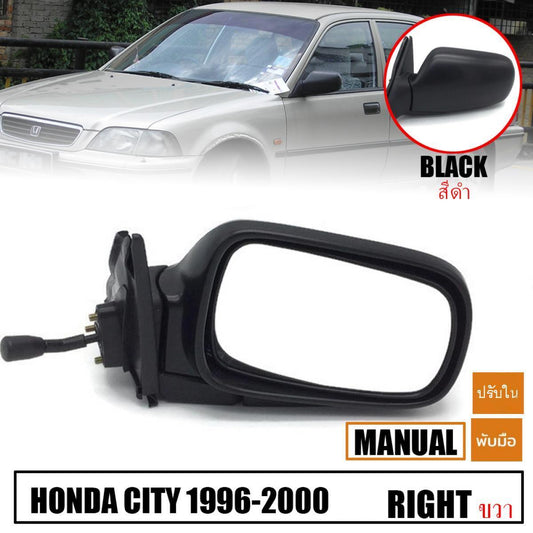 RH Right Side Wing Mirror Manual Black For Honda City 3A2 3A3 SX8 Sedan 1996-02