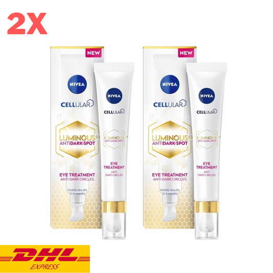 2x Nivea Luminous 630 Eye Treatment Anti Dark Spots Circle Wrinkle Cellular 15ml