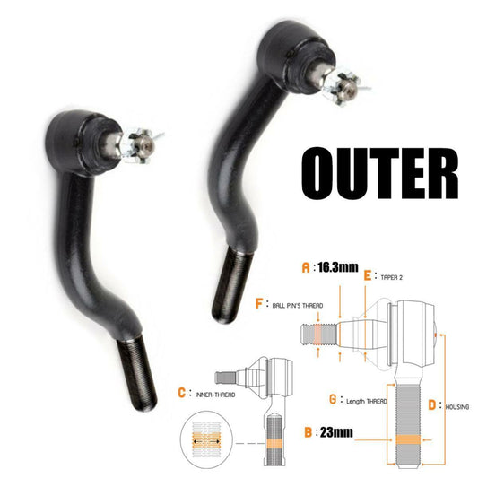 2 PCs Tie Rod End Outer Pair For Nissan Caravan Urvan E23 1980 1981 82 85 1986