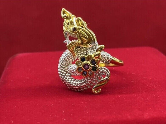 Ring Naga Talisman Jewelry Magic Charm Luck Dragon Serpant Thai Amulet