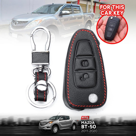 Key Case Black Leather Remote Control For Mazda BT-50 BT50 Pro 2012-2010