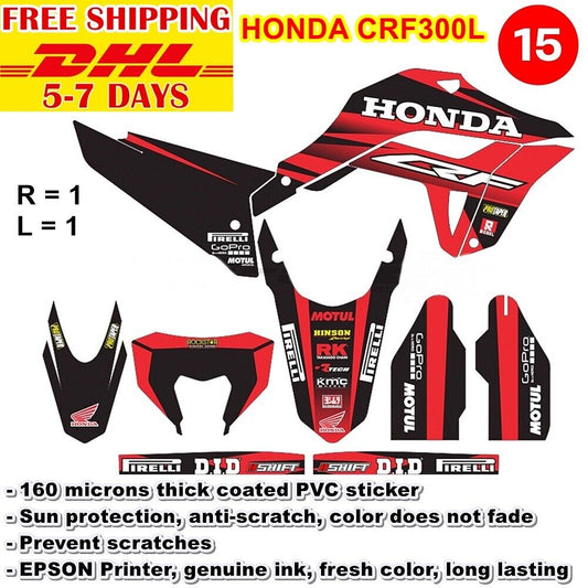 Stickers Graphics Kits For Honda CRF 300 L Motocross Whole Bike Decals Decal 15